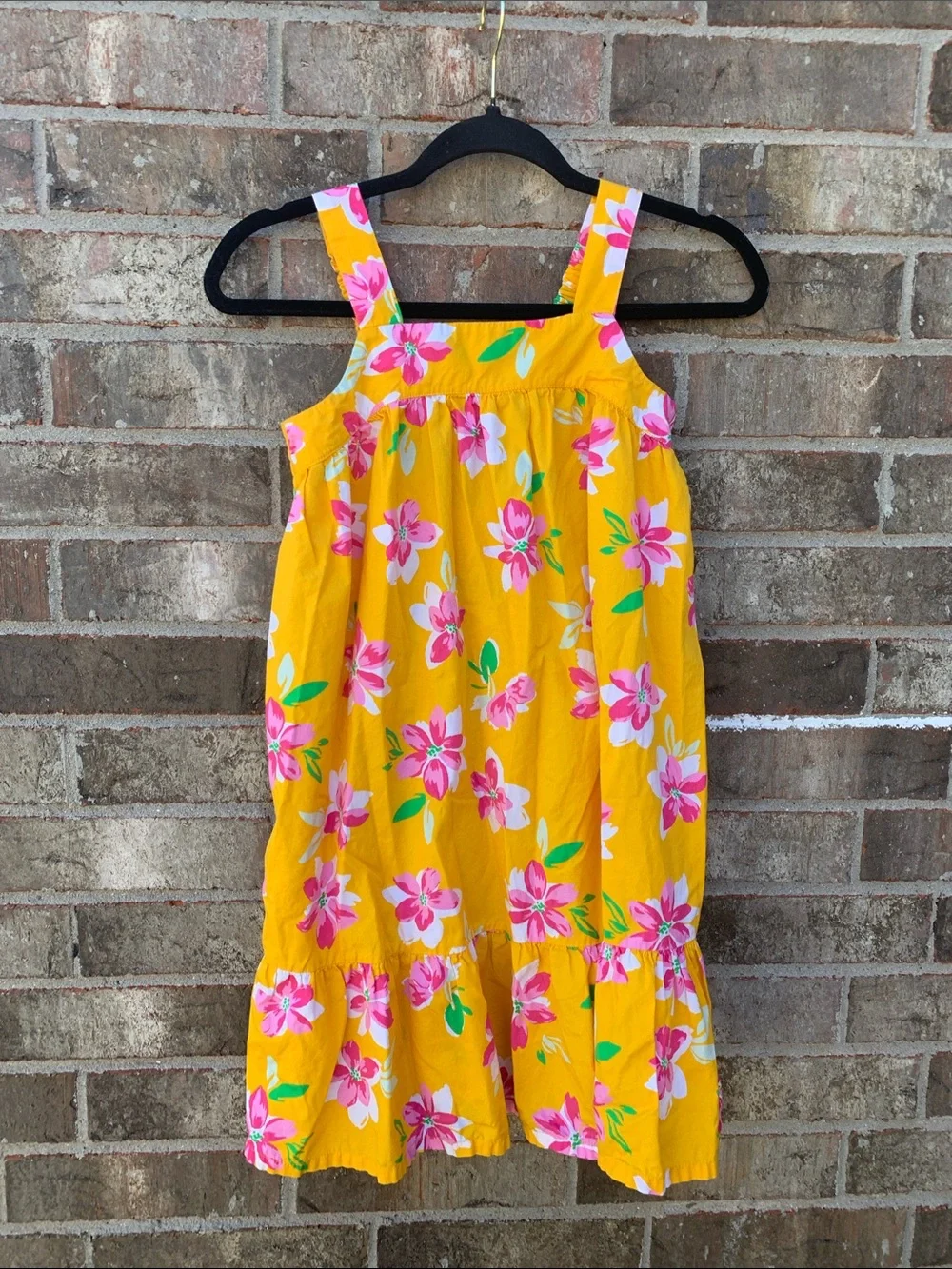 Take 50% OFF- Old Navy Yellow Floral Sundress with Pink & White Blossoms, Size-L
